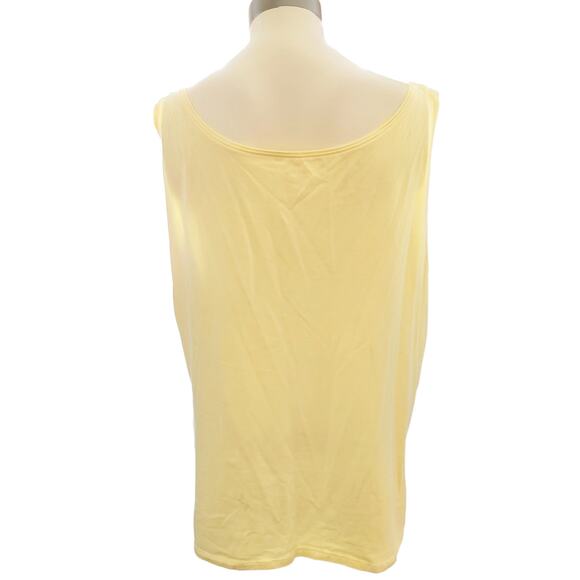 EILEEN FISHER Woman System yellow organic cotton scoop neck tank top Size 1X - Picture 2 of 4